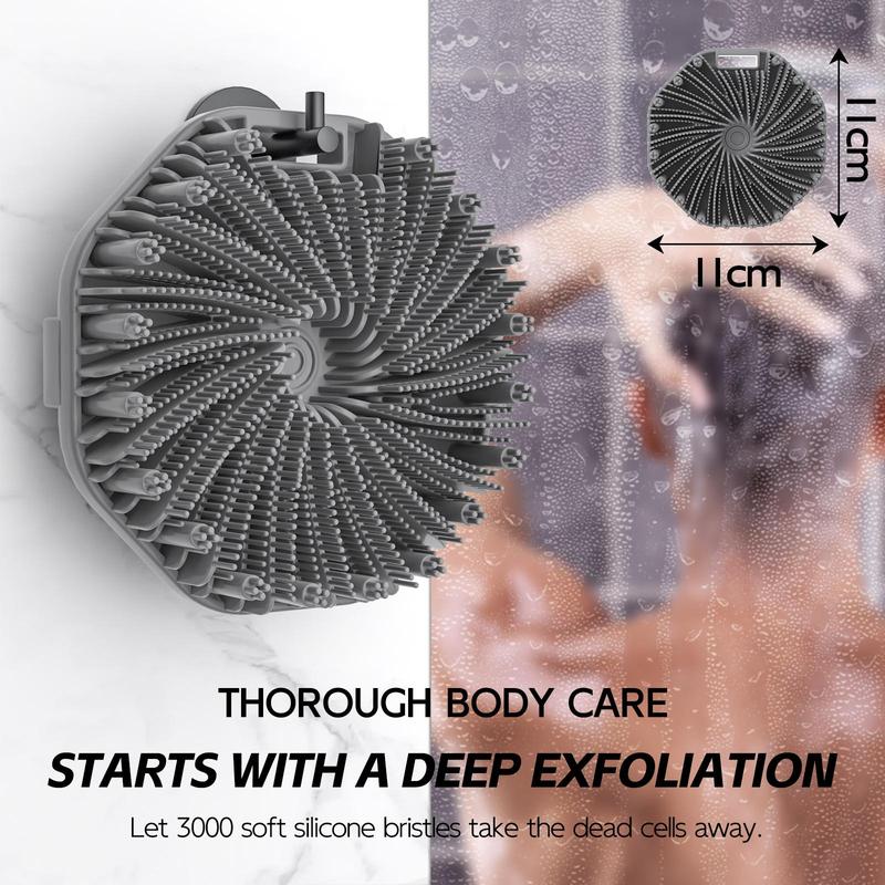 Silicone Bath Brush, 2counts set Shower Scrubber Brush, Shower Exfoliator Brush, Bathing Accessories for Home Bathroom, Summer Essentials