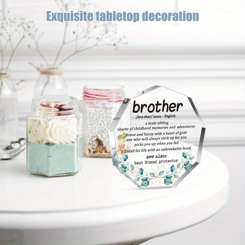 Brother Definition Gifts from Brother Sister, Thank You Gifts for Brother, Birthday Gifts for Brother, Father's Day Gifts for Brother, Acrylic Plaque Desk Decorations Signs