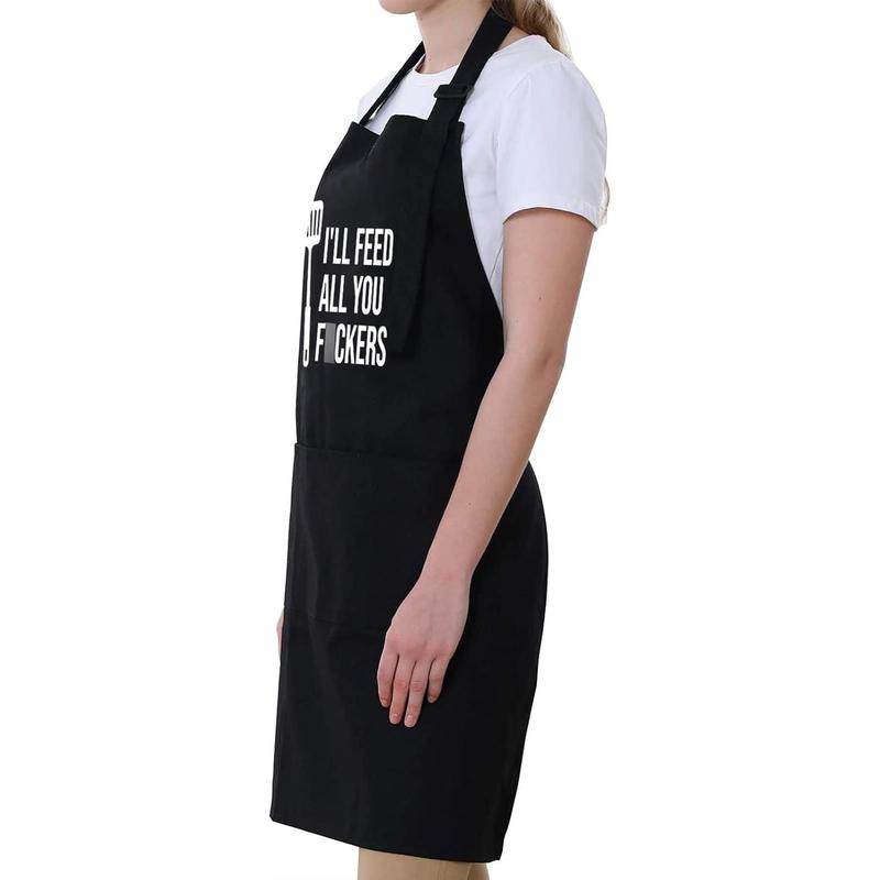 Fun Cooking Apron Suitable for Men Women-Dad Gift, Funny Gift for Men Mom-Birthday Gift for Father Christmas, Dad Stepfather Brother Boyfriend Husband-Cool Barbecue Chef Apron for Men