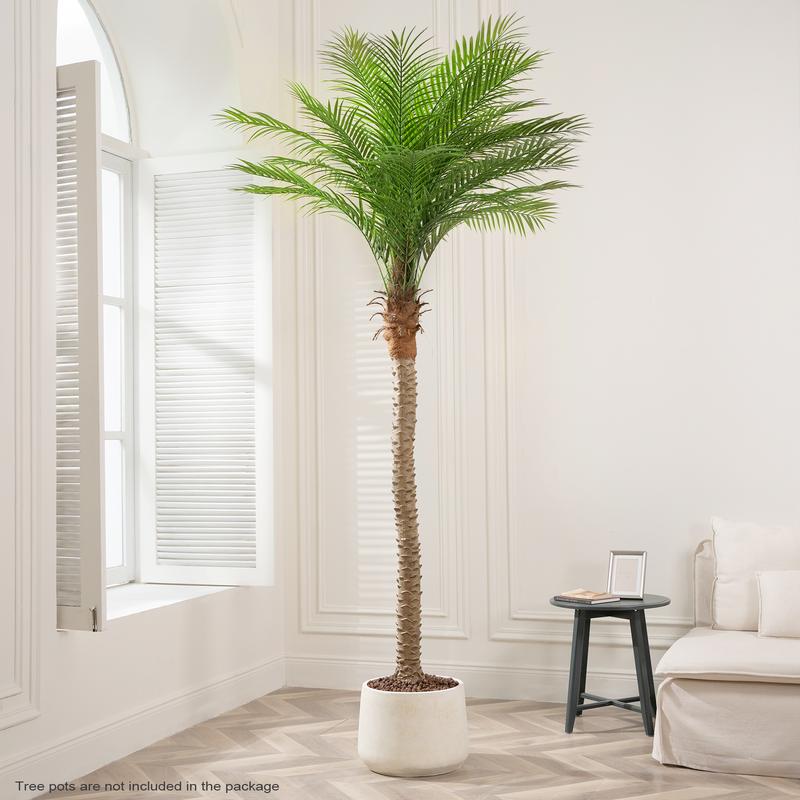 Artificial Phoenix Palm Tree, Simulation Plant, 7 8 9 Feet Tall with 18 Adjustable Leaves, Outdoor Indoor Decoration Fake Plants for Home Office Decoration Decorative Fruit Outdoor Tall Plants artificial greenery Ornaments potted  plant