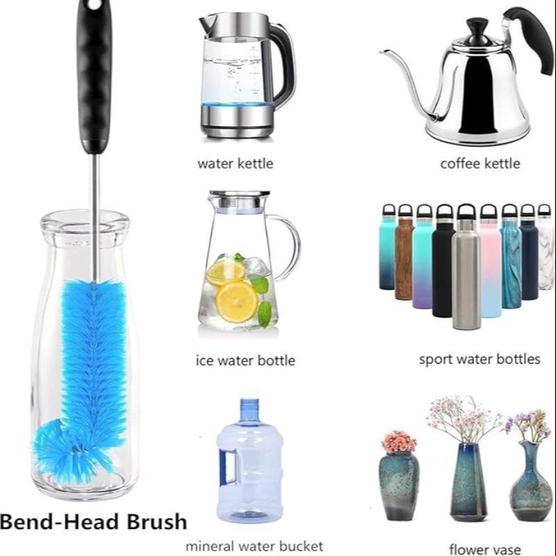 Kitchen Cleaning Brush Set, Long Handle Bottle Cleaning Brush Suitable for Cleaning Water Bottles, Glasses, Narrow Cup Straws