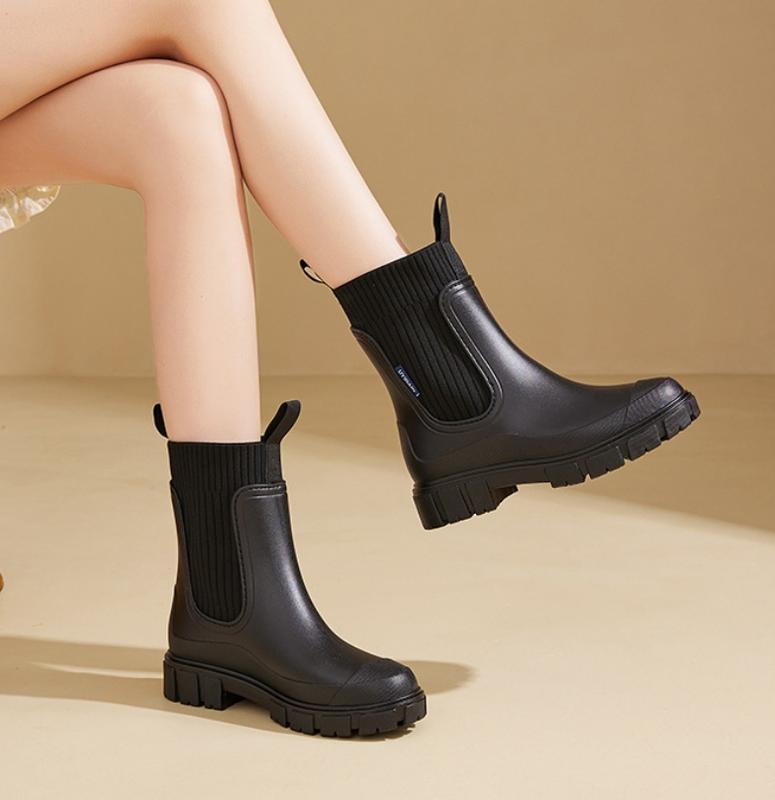 Women Short Rain Boots,Non-Slip Rainboots for LadiesOutdoor Work Rain Shoes Ankle Deck Boots Waterproof Garden Shoes Anti-Slip Rainboots