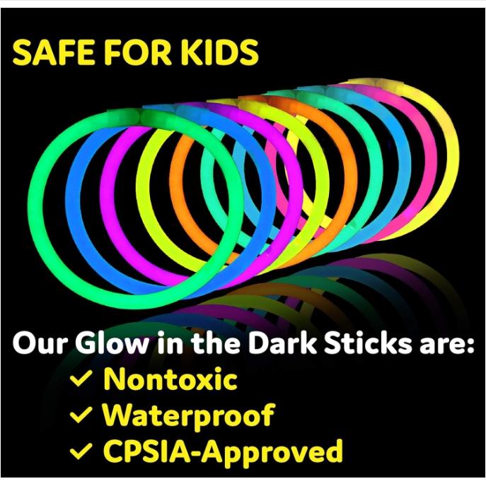 Glow Sticks Bulk Party Favors 100 pack - 8