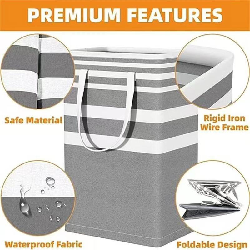 Foldable Laundry Basket, 1 Count Large Capacity Clothes Toy Doll Books Dormitory Laundry Basket with Handle, Portable Storage Basket for Home Bedroom