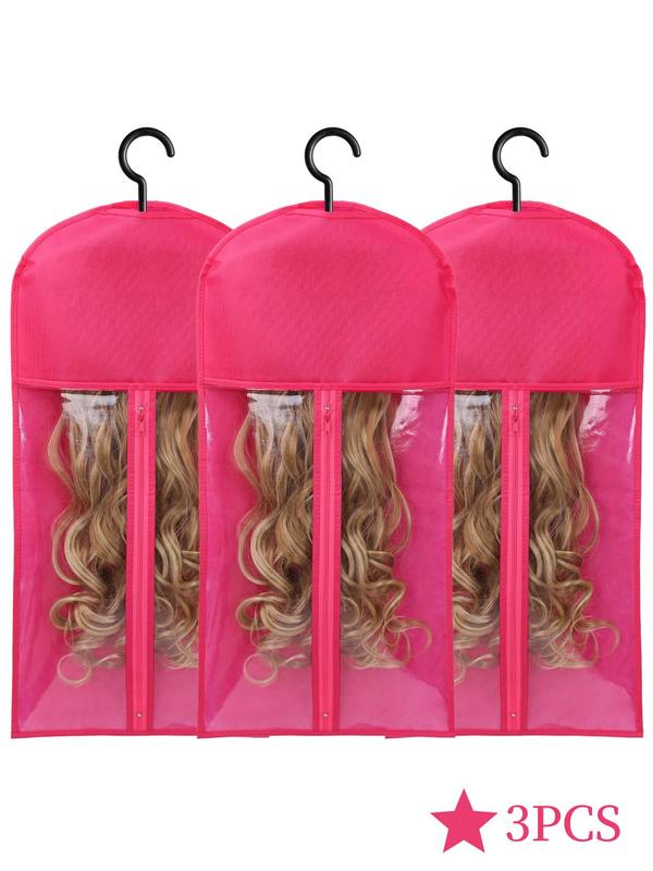 Hair Extension Storage Bag, Dust-proof Wig Storage Bag with Hanger, Hair Salon Tools & Accessories for Women & Girls