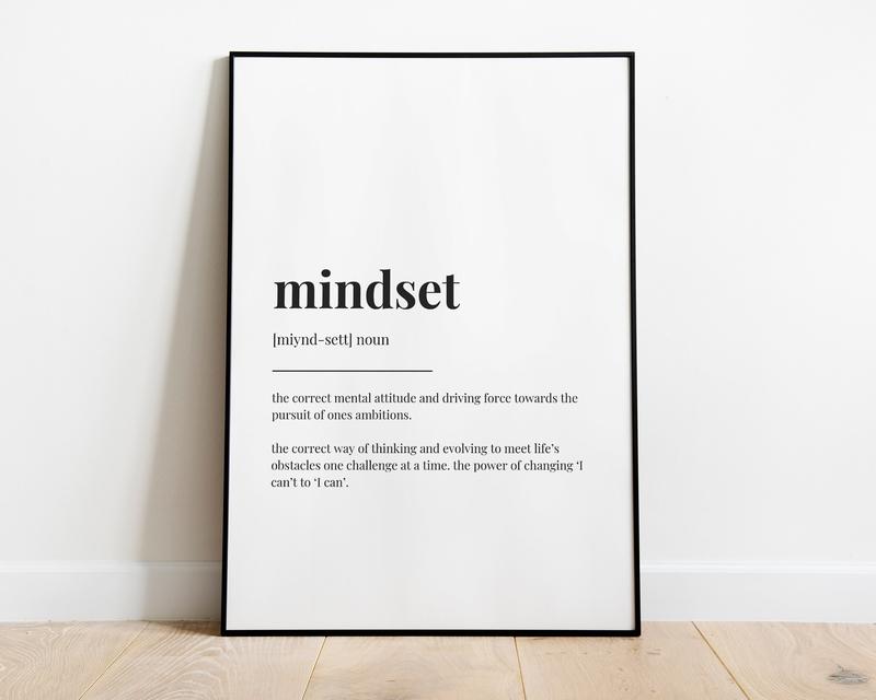 Mindset Definition Poster Prints No Framed, Gifts For His Her, Bedroom Wall Decor, Wall Art Home Decor, Poster For Room