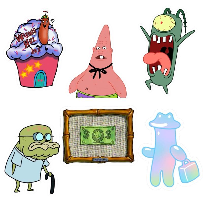 SpongeBob Sticker Pack (Waterproof) Decorative