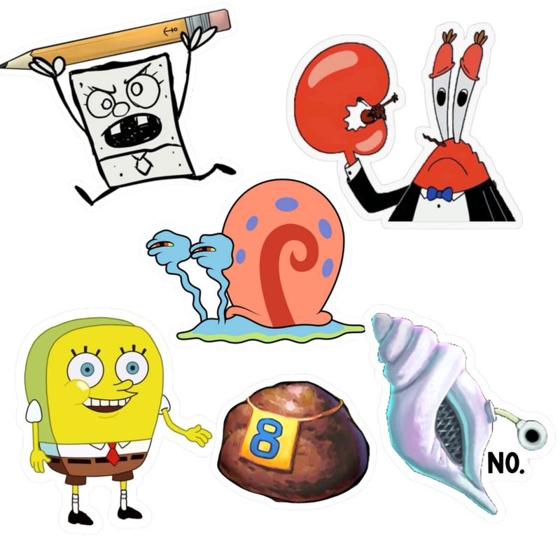 SpongeBob Sticker Pack (Waterproof) Decorative