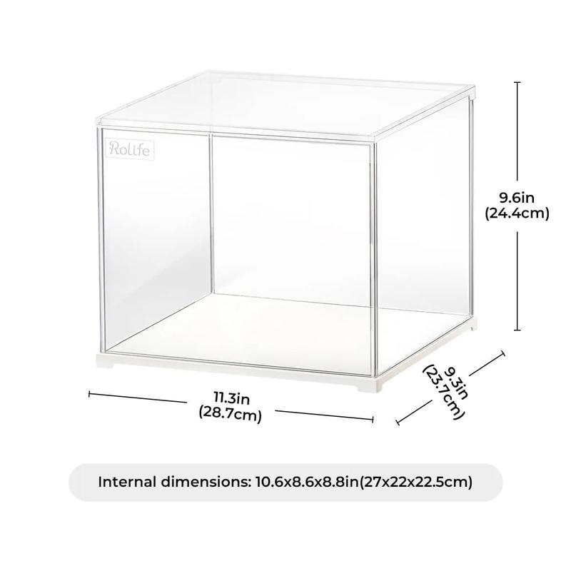 Rolife Miniature House Display Box DF03L Rolife Dust Cover-Display Case for Collectibles and Shoes Storage, Clear Storage Bins with Doors for 3D Puzzles, DIY Miniature House Kits, Book Nook Kits, Blind Box Action Figures (11.3''x9.6''x9.3'')