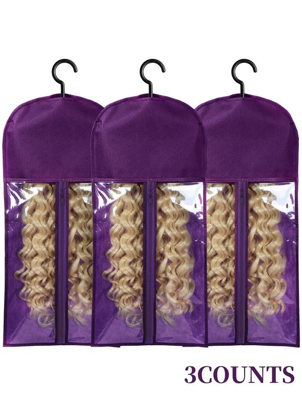 Hair Extension Storage Bag, Dust-proof Wig Storage Bag with Hanger, Hair Salon Tools & Accessories for Women & Girls