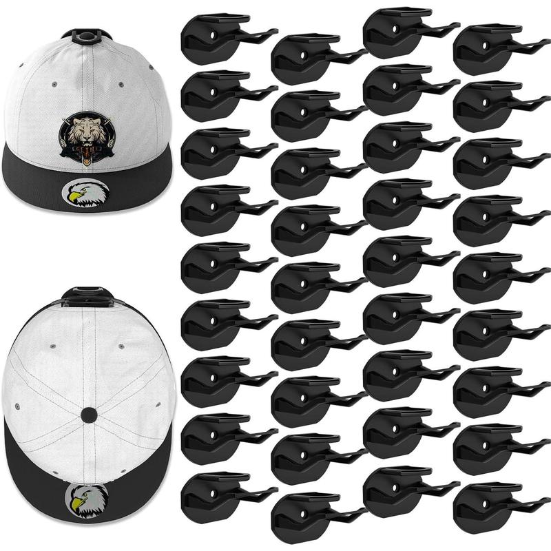 22 Pack Adhesive Hat Hooks for Wall, Super Strong Hat Rack for Baseball Caps, Hat Organizer Display for Home Decor, Hat Hangers Holder for Wall, Door, Closet, No Drilling - USA Patented (Black) Hangable