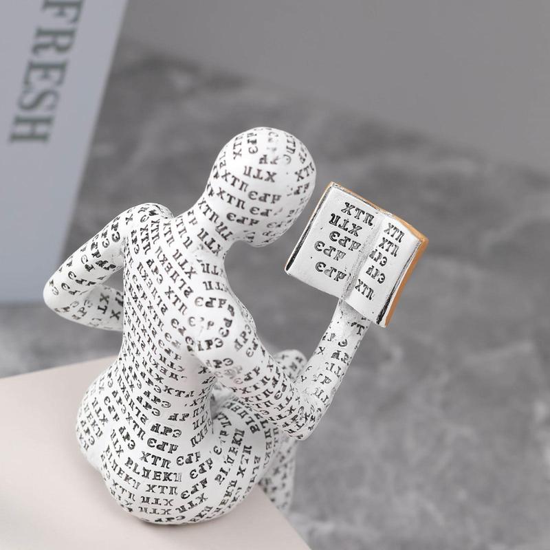 Reading Woman Design Creative Ornament, 1 Count Modern Resin Desk Bookshelf Decoration for Home Office