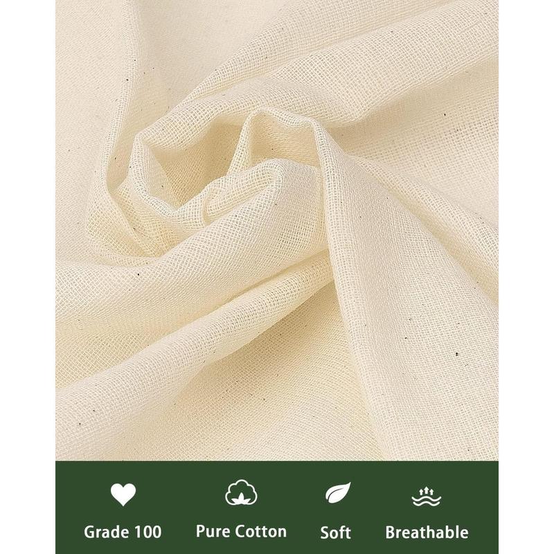 Cheesecloth for Straining Grade 100, 8 Pieces Reusable Hemmed Cheesecloth 20 x 20 Inches, 100% Unbleached Cotton Cheese Cloths for Straining, Filtering, Canning, Covering, Polishing and Decoration