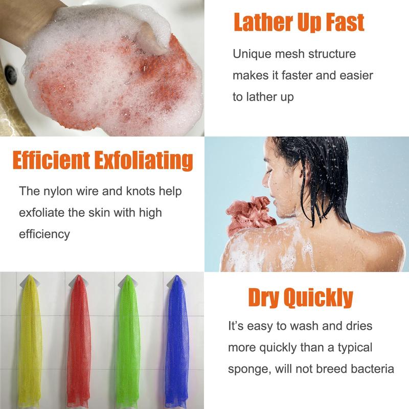 African Net Sponge Authentic Real African Exfoliating Net Bath Sponge Wash Cloth Exfoliating Washcloth African Net Cloth Body Scrubber for Shower Pink