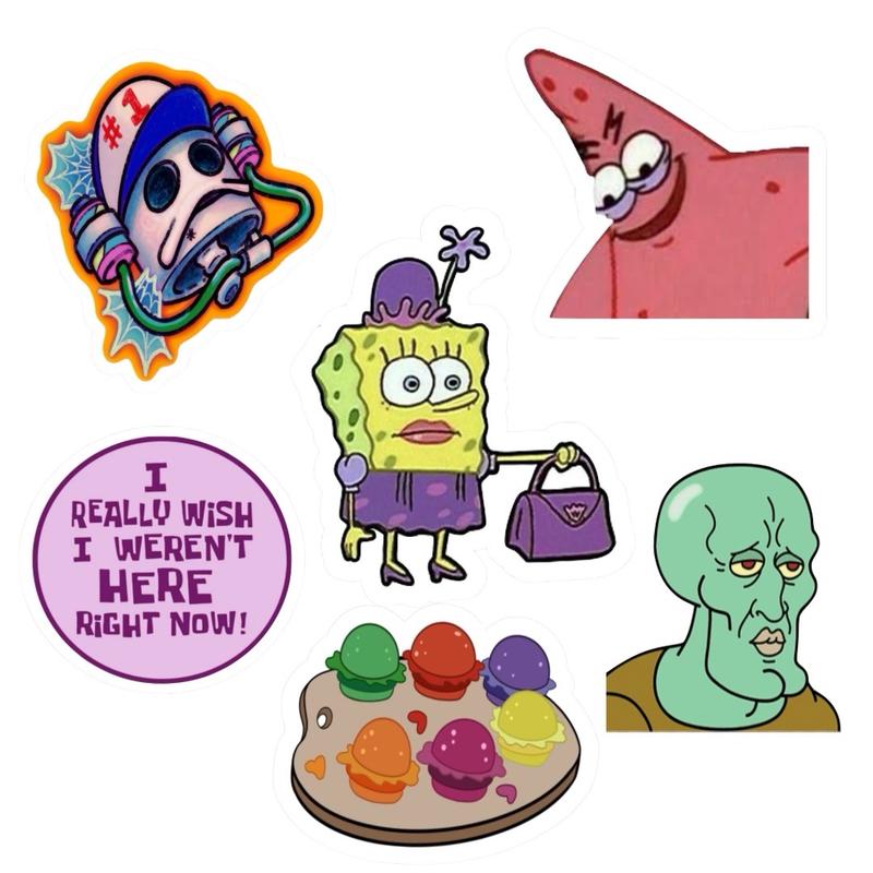 SpongeBob Sticker Pack (Waterproof) Decorative