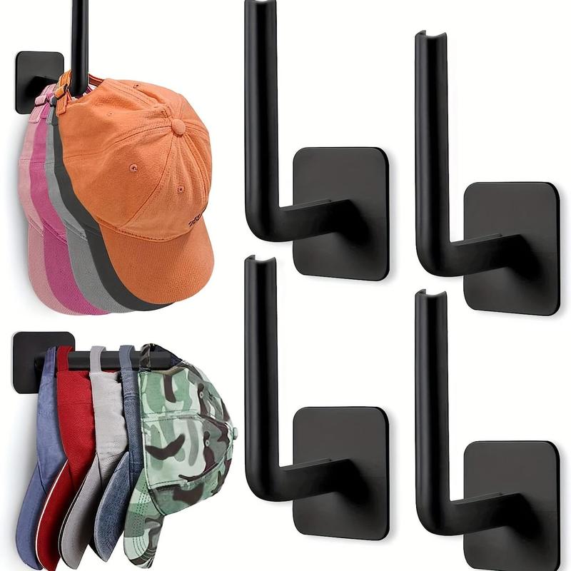 Punch-free Hat Storage Hook, 4 Counts Space-saving Organizer, Hanging Plastic Hook for Keys Hat Towels, Self-adhesive Organizer for Entryway Hallway Bathroom, Bedroom Accessories, Fall Gift, Sweets Bedroom Organizers and Storage, Fall Decor, Room Decor