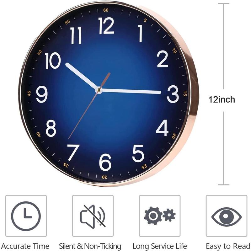 Navy Blue Wall Clock, 12 