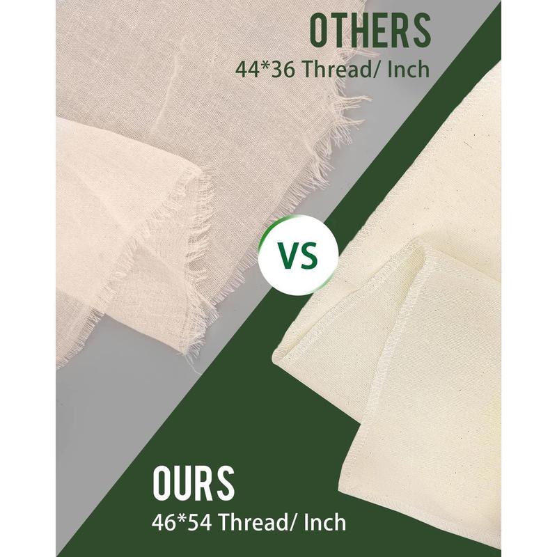 Cheesecloth for Straining Grade 100, 8 Pieces Reusable Hemmed Cheesecloth 20 x 20 Inches, 100% Unbleached Cotton Cheese Cloths for Straining, Filtering, Canning, Covering, Polishing and Decoration