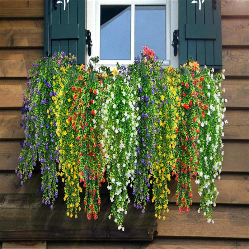 Artificial Hanging Plant, 1 2 4 8 12pcs Faux Hanging Plant, Fake Hanging Plant, Faux Hanging Flower, Hanging Plant for Home Garden Decoration