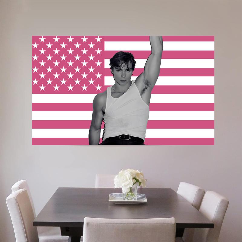 Nicholas Chavez Pink American Tapestry Flag 3x5ft Feet Funny Meme Tapestry DecorPrintLyle Menendez,Monsters Rafe Cameron  PinkFlag