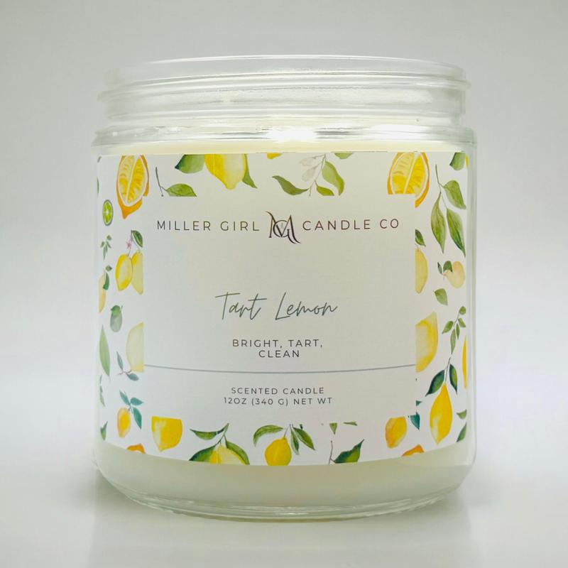 Tart Lemon Candles & Wax Melts  | 3 sizes | Up to 60 Hour Burn Time | Highly scented Wax Melts | Scents that Fill the Room | Home Fragrance | Soy Blend | Cotton Wicks | Beautiful Aroma