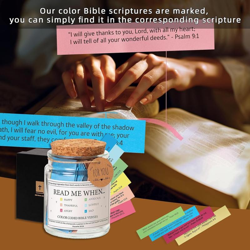 Bible Verse Jar, 1 Set Religious Birthday Christian Gift, Blessings Jar, Party Gift for Men & Women, Home Decor Supplies