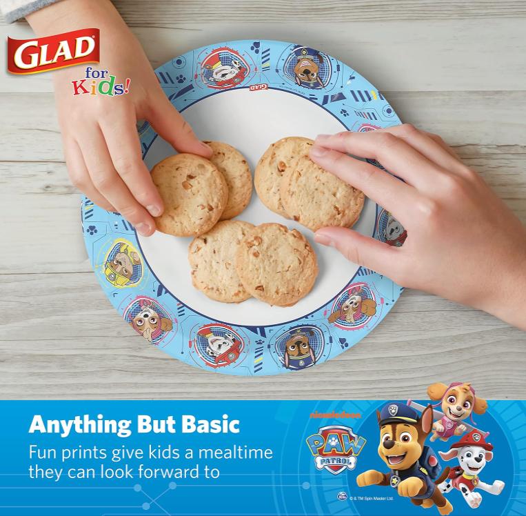 Glad Paw Patrol Paper Plates - Disposable Heavy Duty Paper Plates -  20 Count, 8.5 Inch