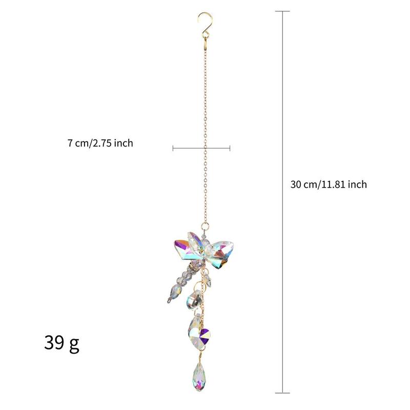 Creative Dragonfly Or Butterfly Design Hanging Decor, Artificial Crystal Sun Catcher, Hanging Decor for Home Indoor Outdoor Garden Yard, Home Decor