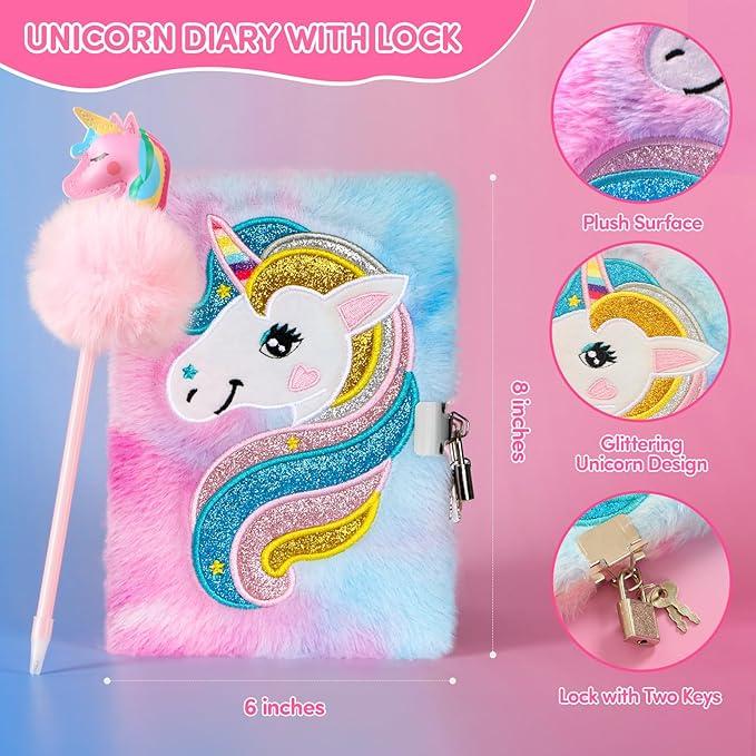 DISHIO 10pcs Unicorn Girls Gift Set for Girls Birthday Party, Christmas and Halloween, Cute Rainbow Unicorn Gift for Girls and Teens Ages 3-12 kit  doll