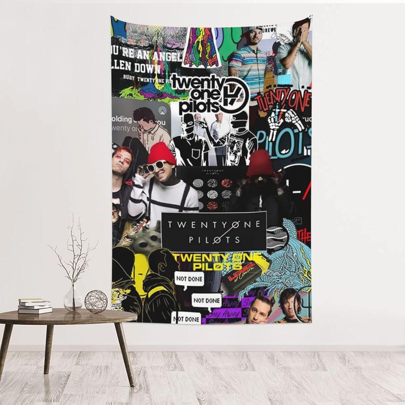 Home Music Twenty Fashion One Concert Pilotss Tapestry Album Tapestry Wall Art Hanging Poster Banner Flag Banner Decoration for Bedroom Living Room Dorm Party Backdrop Decor