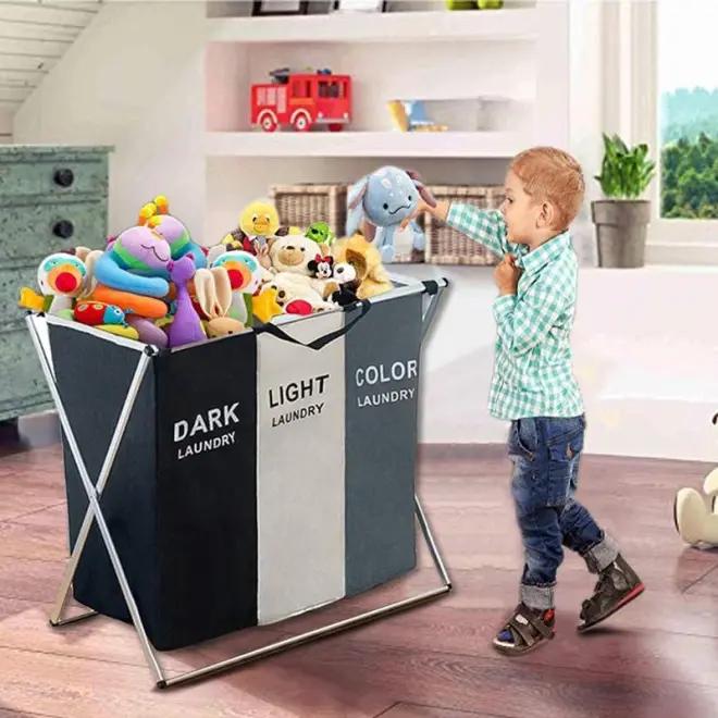  Large freestanding foldable laundry basket, clothes toys with handles for storage and organizing in dorms and home closets Organiser，Home essentials, Autumn Gifts, Bedroom Decorations