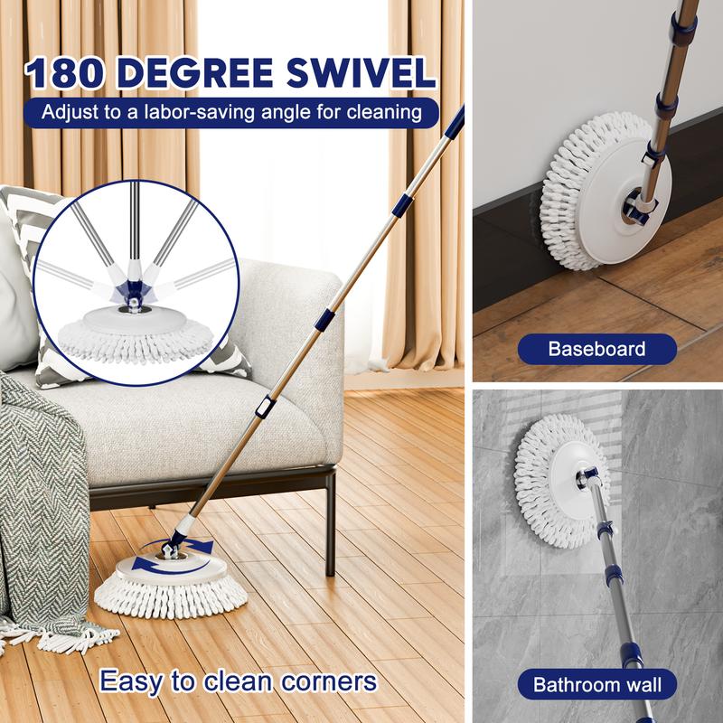 SuperFitu Double Bucket Spin Mop and Bucket System for Clean Water and Sewage Separation - Pet, Cleaning Light wet  mop