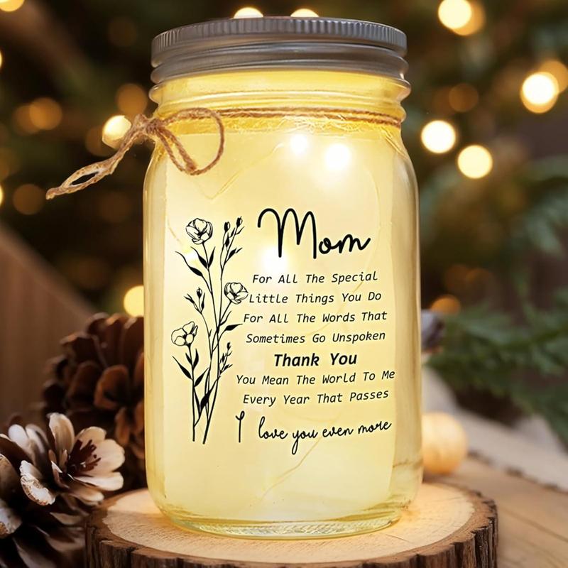 Christmas Gifts for Mom, Mom Birthday Gifts from Daughter Son Unique, Thanksgiving Day Best Gifts for Mom, Mom Mason Jar Home Decoration