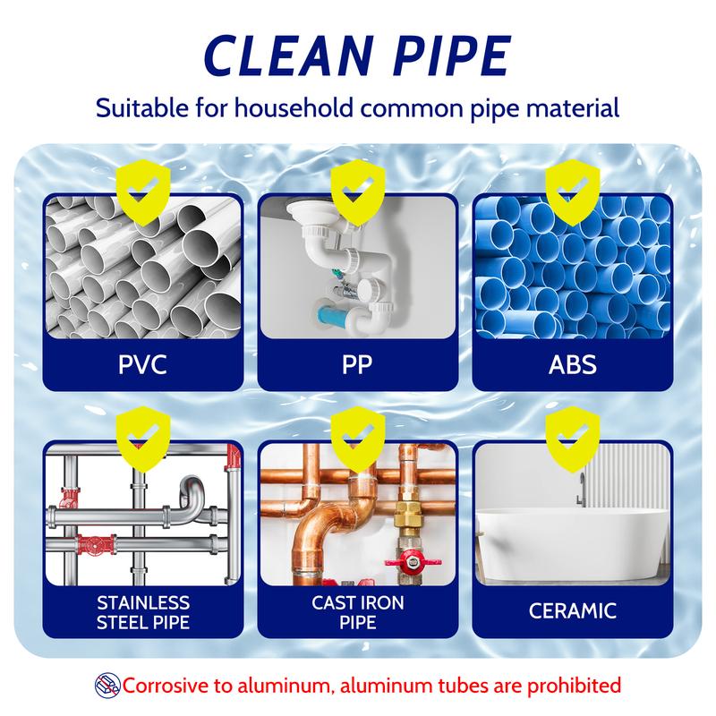 Pipeline unblocking agent strongly dissolves toilet, kitchen sewage, oil stains, plugs, deodorizers, deodorizers