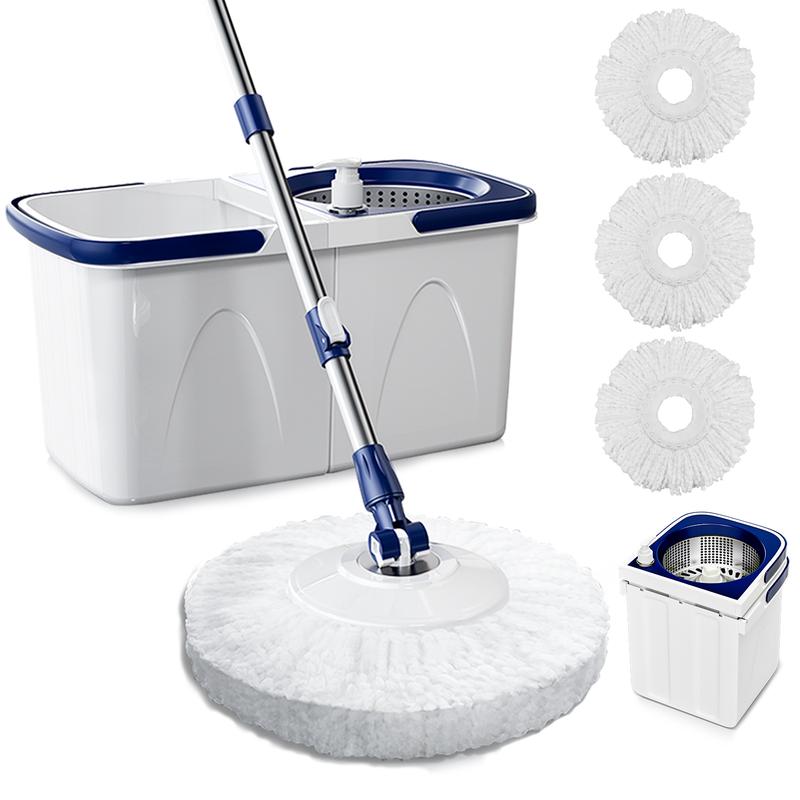 SuperFitu Double Bucket Spin Mop and Bucket System for Clean Water and Sewage Separation - Pet, Cleaning Light wet  mop