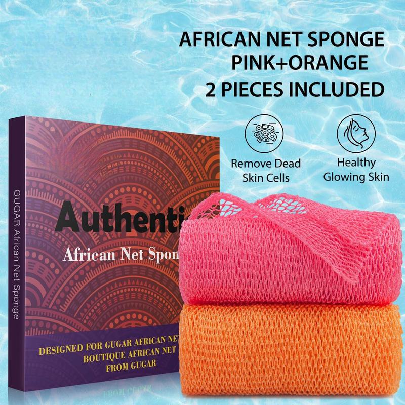 African Exfoliating Net Sponge, Long Net Bath Sponge, Exfoliating Shower Body Scrubber, Back Scrubber, Skin Smother, Great For Daily Use, Christmas