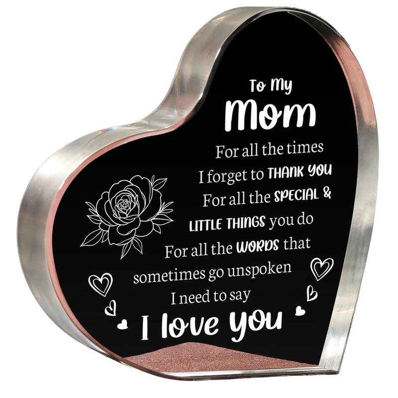 Gifts for Mom, Mom Birthday Gifts - Acrylic Keepsake 3.9x3.9 Inch - I Love You Mom Gifts from Son Daughter - Best Mothers Day Valentines Day Christmas Gifts for Mom