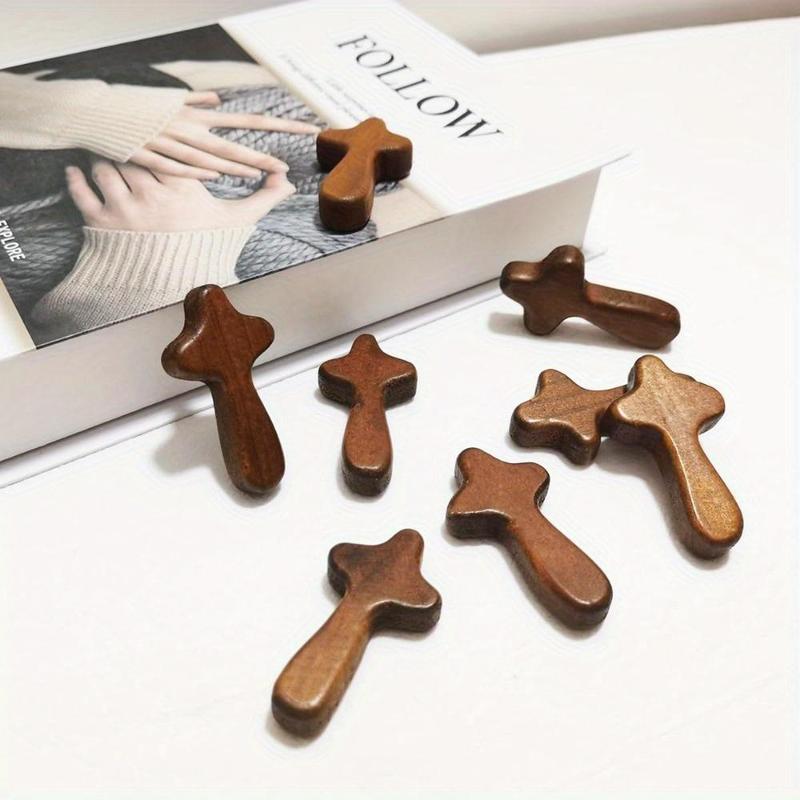 Wooden Mini Cross, 16pcs set Portable Handheld Prayer Cross, Religious Decorations for Home Church Outdoor Activities