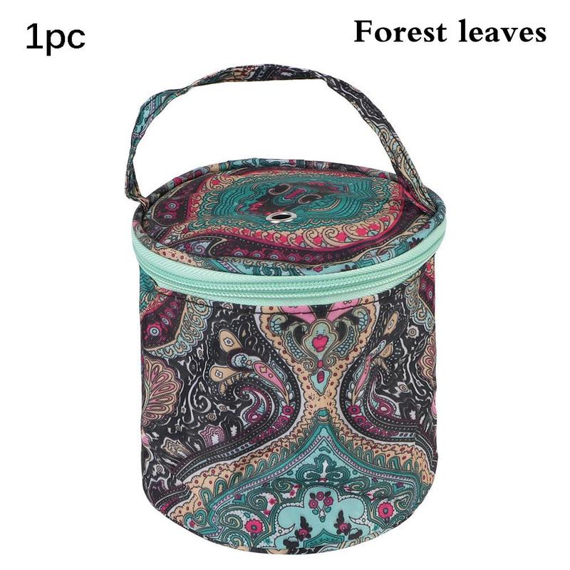 Floral Pattern Yarn Storage Bag, 1 Count Exquisite Round Sewing Thread Handbag, Sewing  Fabric Storage Bag for Home Cloth Shop Office Dormitory