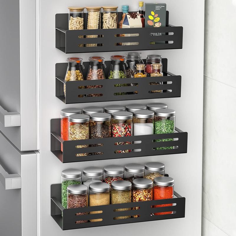 Refrigerator Magnetic Suction Storage Rack Set for Kitchen Organizer, Kitchen Seasoning Organizer, Space Saving Magnetic Spice Rack, Kitchen Accessories, Fall Decor