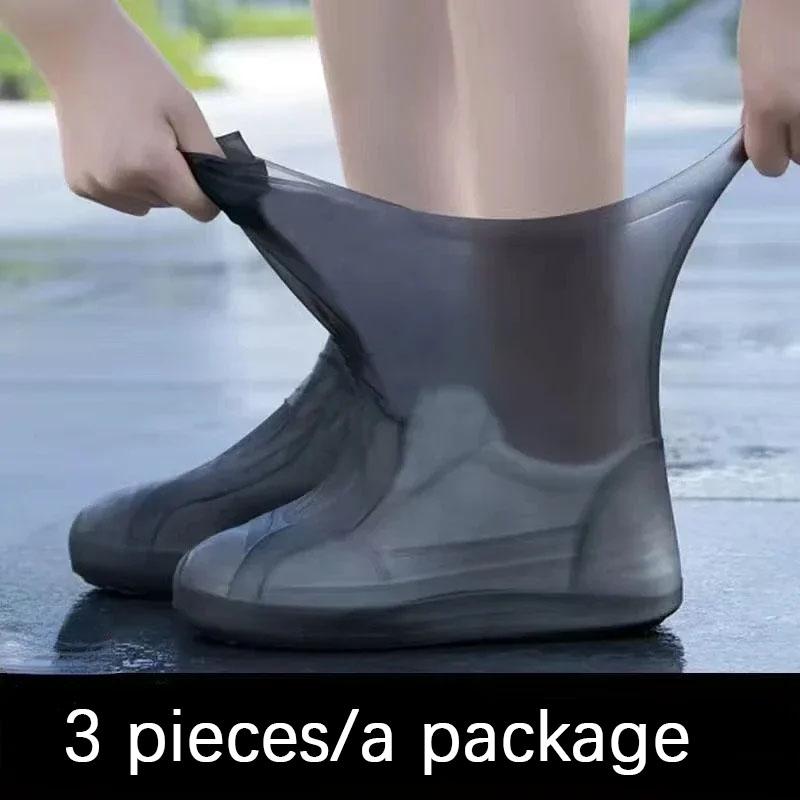 3 pairs of waterproof shoe covers, reusable waterproof latex shoe covers, non-slip rain boots protectors, suitable for outdoor use waterproof shoe covers, unisex rain boot covers