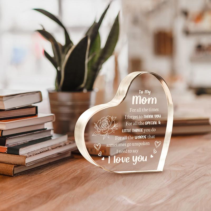 Gifts for Mom, Mom Birthday Gifts - Acrylic Keepsake 3.9x3.9 Inch - I Love You Mom Gifts from Son Daughter - Best Mothers Day Valentines Day Christmas Gifts for Mom