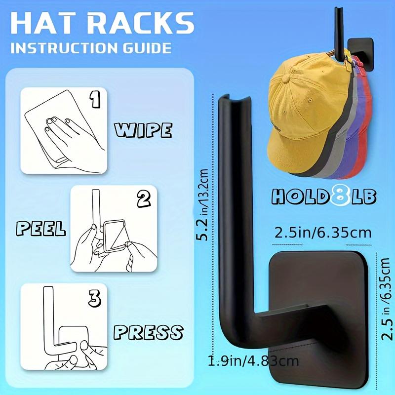 8 4 Pieces Self-Adhesive Hat And Towel Storage Hooks - Space Saving Organizer For Entryway, Bathroom, Bedroom - Hole-Free And Multi-Functional Household Hooks storage