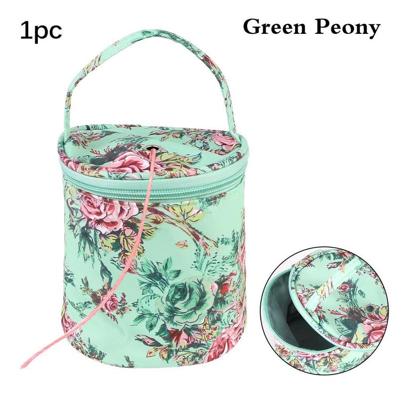 Floral Pattern Yarn Storage Bag, 1 Count Exquisite Round Sewing Thread Handbag, Sewing  Fabric Storage Bag for Home Cloth Shop Office Dormitory