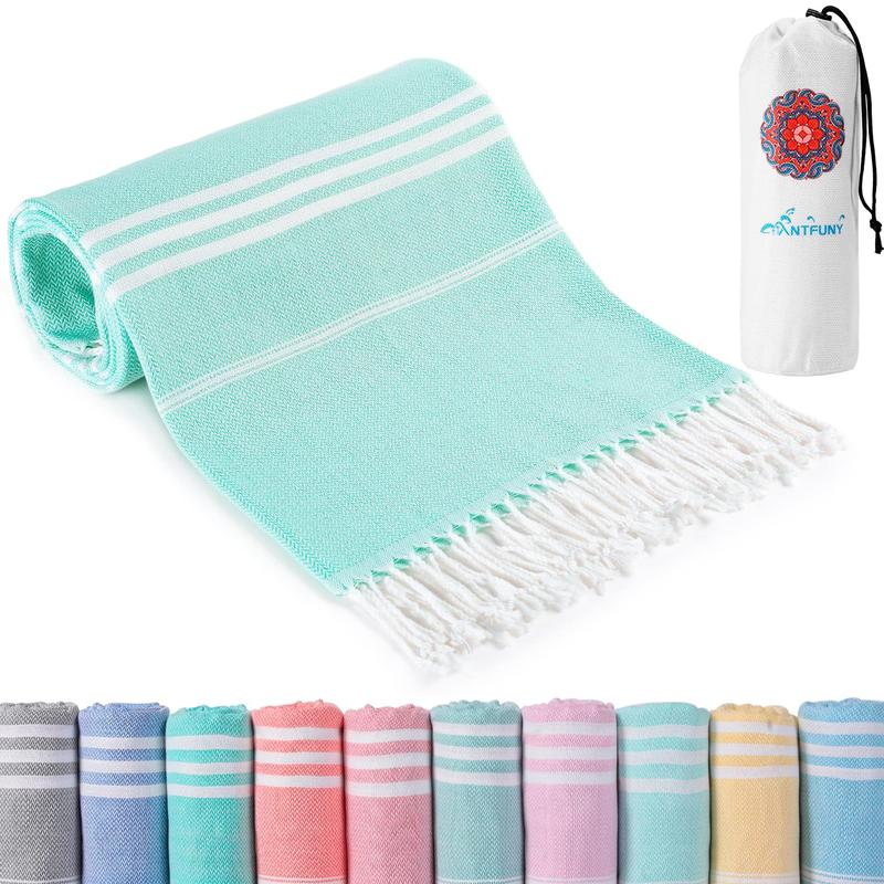 Cotton Turkish Beach Towels Quick Dry Sand Free Oversized Bath Pool Swim Towel Extra Large Xl Big Blanket Adult Travel Essentials Cruise Accessories Must Haves Clearance Vacation Stuff Necessities beach essentials