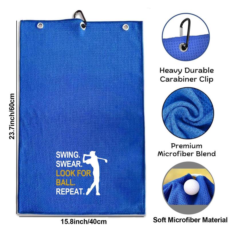 Golf Towel, Soft Absorbent Golf Towel with Clip, Portable Golf Towel for Outdoor Sports, Christmas, Christmas Gift