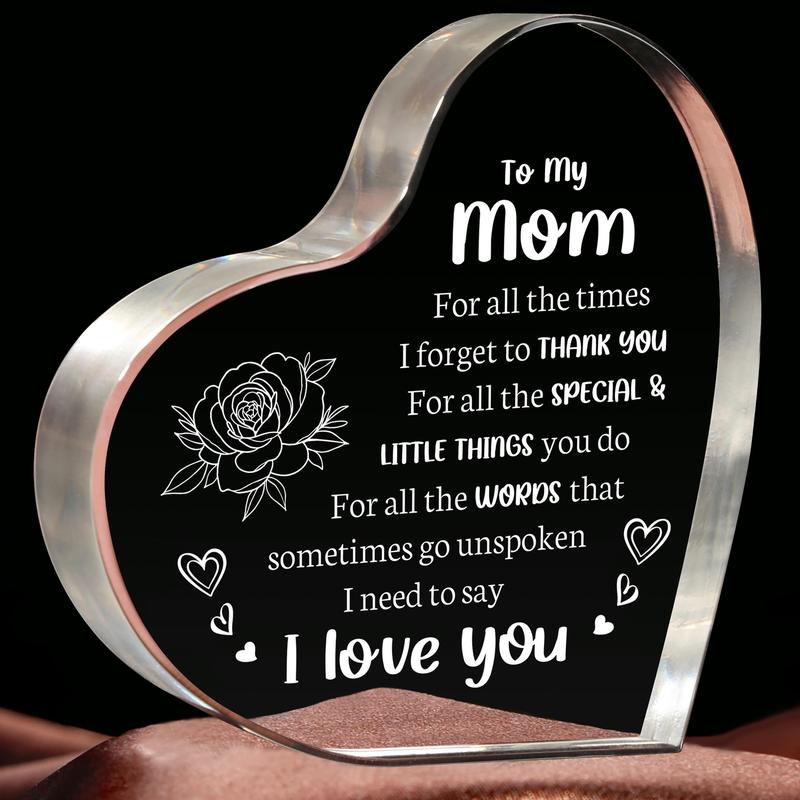 Gifts for Mom, Mom Birthday Gifts - Acrylic Keepsake 3.9x3.9 Inch - I Love You Mom Gifts from Son Daughter - Best Mothers Day Valentines Day Christmas Gifts for Mom