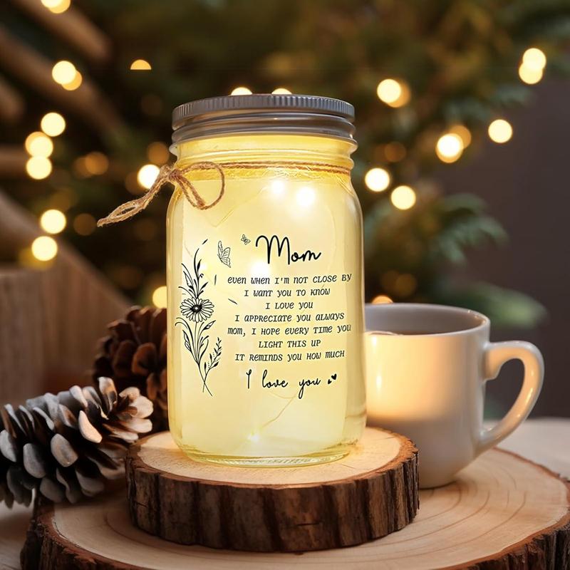 Christmas Gifts for Mom, Mom Birthday Gifts from Daughter Son Unique, Thanksgiving Day Best Gifts for Mom, Mom Mason Jar Home Decoration