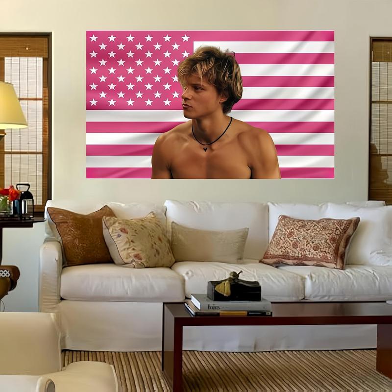 Art tapestry JJ wall tapestry pink american flag poster for college dorm cave bedroom living room office party decoration merch maybank fan gift