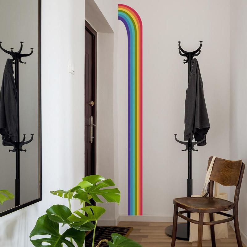 Rainbow Pattern Wall Sticker, 1 Set Self-adhesive Wall Decal, Decorative Sticker for Home Living Room Bedroom